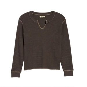 NWT Madewell Waffle Split-Neck Crop Tee